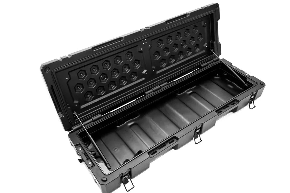 70 LITRE UNIVERSAL TOOL STORAGE CARGO BOX WITH BRAKETS ROOF RAILS RACK 130 CM